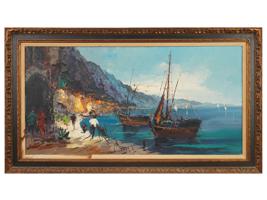 COASTAL LANDSCAPE OIL PAINTING SIGNED JAN BEVORT