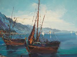 COASTAL LANDSCAPE OIL PAINTING SIGNED JAN BEVORT