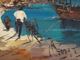 COASTAL LANDSCAPE OIL PAINTING SIGNED JAN BEVORT