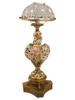 CAPODIMONTE STYLE PAINTED PORCELAIN BRASS TABLE LAMP PIC-0