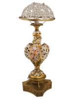 CAPODIMONTE STYLE PAINTED PORCELAIN BRASS TABLE LAMP