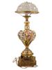 CAPODIMONTE STYLE PAINTED PORCELAIN BRASS TABLE LAMP PIC-5