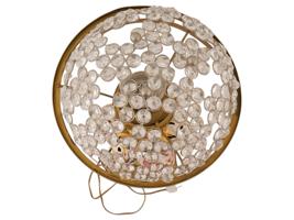 CAPODIMONTE STYLE PAINTED PORCELAIN BRASS TABLE LAMP