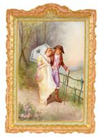 ANTIQUE FRENCH LIMOGES PAINTED PORCELAIN PLAQUE