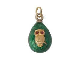 RUSSIAN SILVER GUILLOCHE ENAMEL EASTER EGG PENDANT