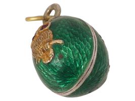 RUSSIAN SILVER GUILLOCHE ENAMEL EASTER EGG PENDANT