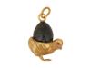 RUSSIAN SILVER JADE CHICK EGG PENDANT W RUBY EYES PIC-1