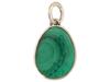 RUSSIAN SILVER AND CARVED MALACHITE EASTER EGG PENDANT PIC-1
