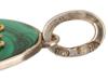 RUSSIAN SILVER AND CARVED MALACHITE EASTER EGG PENDANT PIC-3