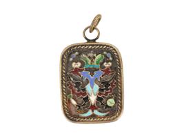 RUSSIAN SILVER ENAMEL IMPERIAL PRESENTATION PENDANT