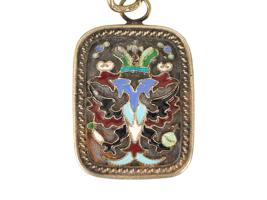 RUSSIAN SILVER ENAMEL IMPERIAL PRESENTATION PENDANT