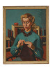 AMERICAN NEW YORK OIL PORTRAIT PAINTING 1942 PIC-0