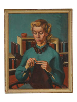 AMERICAN NEW YORK OIL PORTRAIT PAINTING 1942