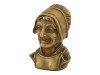 ANTIQUE 19TH C CAST BRONZE FEMALE BUST INKWELL PIC-0