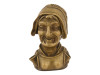 ANTIQUE 19TH C CAST BRONZE FEMALE BUST INKWELL PIC-1