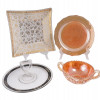 COLLECTION OF FOUR GLASS WARES TRAYS AND PLATES PIC-0