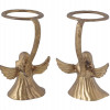 BRASS CANDLE HOLDERS AND APOLLO SHAVING MIRROR PIC-3