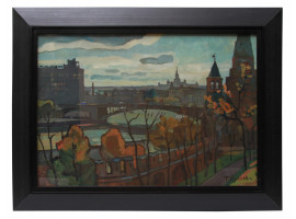 RUSSIAN PAINTING VIEW OF KREMLIN BY GEORGY HRAPAK