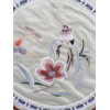 AN ANTIQUE CHINESE SILK EMBROIDERY ROUND FLOWERS PIC-1