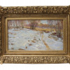RUSSIAN OIL PAINTING ON BOARD BY TOURJANSKI SNOW PIC-0