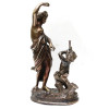 ANTIQUE EUROPEAN BRONZE STATUETTE BACCHANTE C 1900 PIC-0