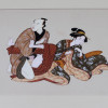 ANTIQUE JAPANESE WATERCOLOR PAINTING PAPER EROTIC PIC-1