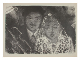 RUSSIAN JEWISH B & W LITHOGRAPH BY ANATOLI KAPLAN