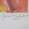 A HAND-SIGNED VINTAGE MODERNIST COLOR LITHOGRAPH PIC-2