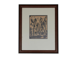 RUSSIAN LITHOGRAPH TREES BY NATALIA GONCHAROVA