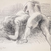 AMERICAN PENCIL GRAPHITE PAINTING BY MOSES SOYER PIC-1