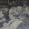 A PENCIL DRAWING PAINTING OF SPECTATORS, C. 1940 PIC-1