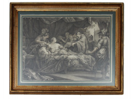 AN ANTIQUE INK PAINTING FRENCH SCHOOL