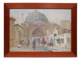 A RUSSIAN OIL PAINTING BUKHARA BY BORIS BRINSKIH