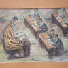 A RUSSIAN JEWISH MIXED MEDIA PAINTING BY A KAPLAN PIC-1