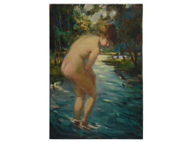 RUSSIAN OIL PAINTING NUDE WOMAN BY VITALY TIKHOV