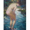 RUSSIAN OIL PAINTING NUDE WOMAN BY VITALY TIKHOV PIC-1