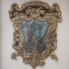 ANTIQUE FAMILY COAT OF ARMS EMBROIDERY ON FABRIC PIC-1