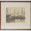 ANTIQUE SEPIA PHOTOGRAPH WITH SHIPS PIC-0