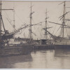 ANTIQUE SEPIA PHOTOGRAPH WITH SHIPS PIC-1