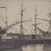 ANTIQUE SEPIA PHOTOGRAPH WITH SHIPS PIC-2