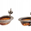 A JEWELRY SET AMBER SILVER EARRINGS AND PENDANT PIC-5