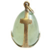 A RUSSIAN GILT SILVER AND JADE EGG PENDANT PIC-1