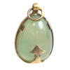 A RUSSIAN GILT SILVER AND JADE EGG PENDANT PIC-2