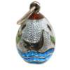 A RUSSIAN SILVER AND ENAMEL EGG PENDANT PIC-0