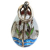 A RUSSIAN SILVER AND ENAMEL EGG PENDANT PIC-1