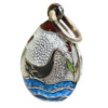 A RUSSIAN SILVER AND ENAMEL EGG PENDANT PIC-2