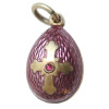 A RUSSIAN GILT SILVER AND ENAMEL EGG PENDANT PIC-0