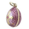 A RUSSIAN GILT SILVER AND ENAMEL EGG PENDANT PIC-1