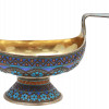 A RUSSIAN GILT SILVER AND CLOISONNE ENAMEL KOVSH PIC-0