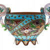 A RUSSIAN SILVER AND ENAMEL PLAQUE A JOUR BOWL PIC-2